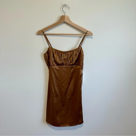 Reformation Mezcal mini dress Butterscotch size 2 100% silk! - Picture 4 of 8